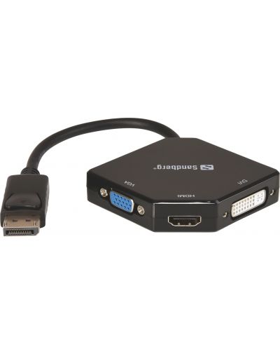USB хъб  Sandberg - 509-11, 3 порта, черен - 1