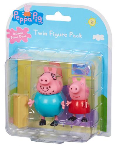 Комплект фигурки Peppa Pig - 2 фигурки с декор, асортимент - 1