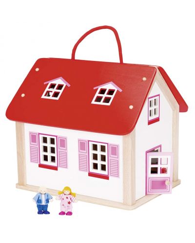 Детска игра Goki - Кукленска къща, в куфар - 1