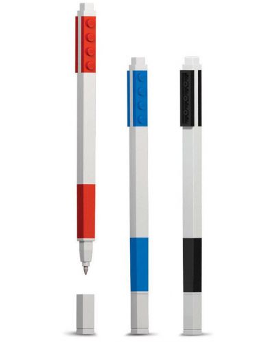 Комплект гел химикалки Lego - С Lego елементи, 3 броя, цветни класик - 3