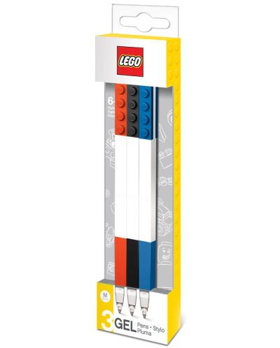Комплект гел химикалки Lego - С Lego елементи, 3 броя, цветни класик - 4