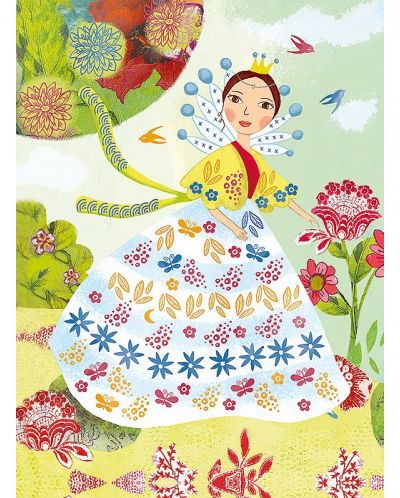 Творчески комплект за декориране с печати Djeco – Принцесите на цветята - 5