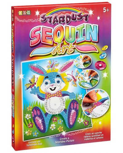 Творчески комплект KSG Crafts Sequin Art Stardust - Изкуство с пайети и брокат, Заек - 1