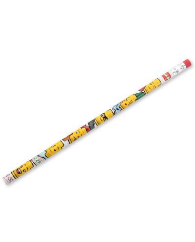 Комплект графитни моливи Lego Wear - Iconic, 6 броя, с гумички - 2