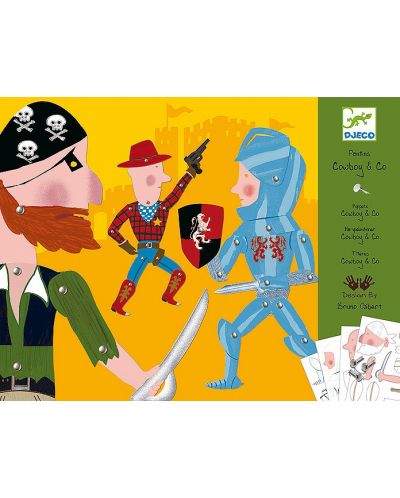 Направи си кукла от хартия Djeco – Каубой, пират и рицар - 1