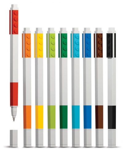 Комплект гел химикалки Lego - С Lego елементи, 12 броя, цветни - 2