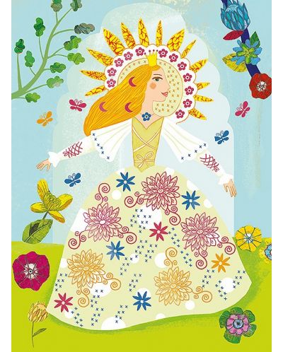 Творчески комплект за декориране с печати Djeco – Принцесите на цветята - 2