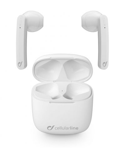 Безжични слушалки Cellularline - Aries, TWS, бели - 1