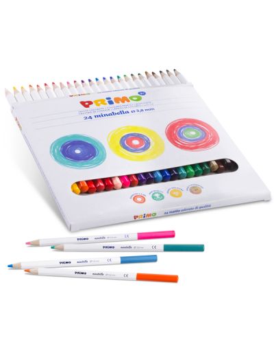 Комплект цветни моливи Primo Minabella - Шестоъгълни, 24 цвята - 2