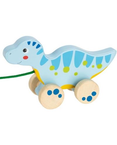 Дървена играчка за дърпане Goki - Динозавър II