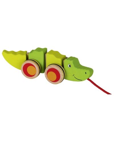 Дървена играчка за дърпане Goki - Крокодил - 1