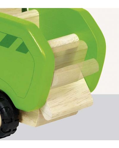 Дървена играчка Goki - Помощна машина, боклукчийски камион - 2