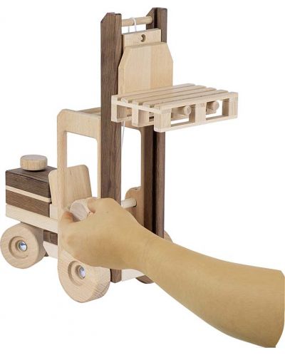 Дървена играчка Goki, Nature - Мотокар - 3