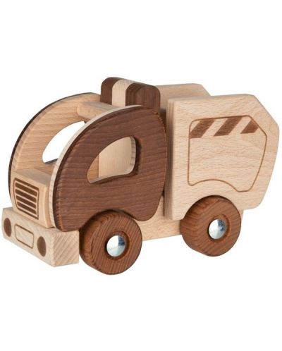 Дървена играчка Goki Nature - Камион за боклук