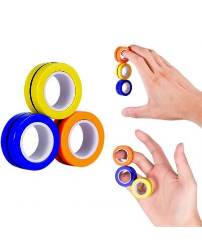 Магнитни пръстени за трикове Johntoy - 3 броя, разноцветни - 1