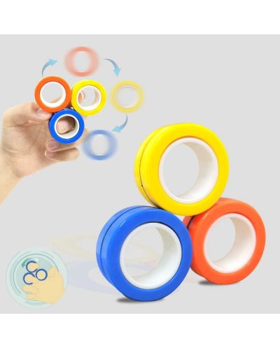 Магнитни пръстени за трикове Johntoy - 3 броя, разноцветни - 4