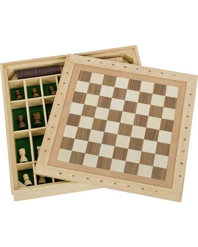 Игрален комплект Goki - Шах, дама и морски шах - 1