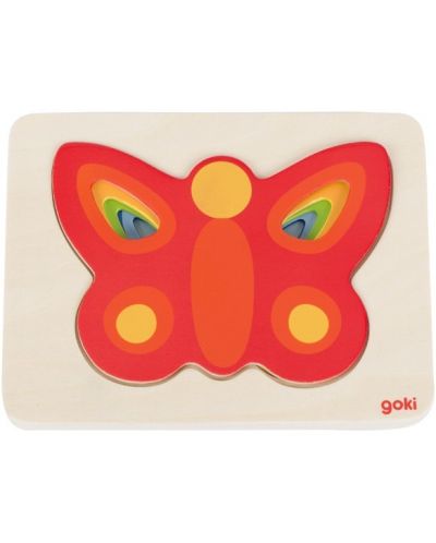 Дървен пъзел Goki - Пеперуда - 2