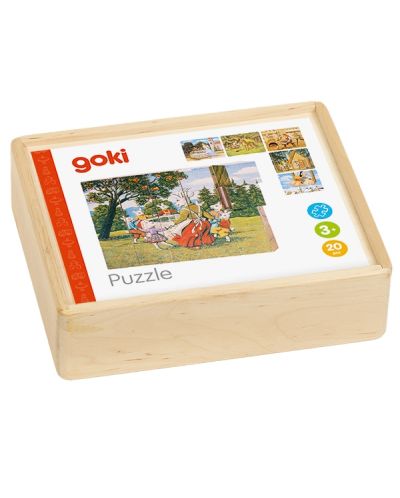 Дървени кубчета Goki - Приказки, 20 части - 7