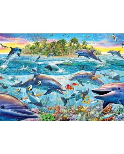 Пъзел Schmidt от 500 части - Рифа на делфините, Ейдриан Честърман - 1