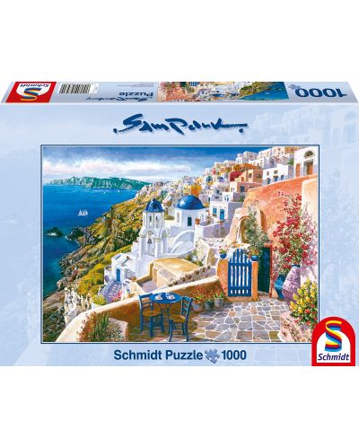 Пъзел Schmidt от 1000 части - Изглед към Санторини, Сам Парк - 1