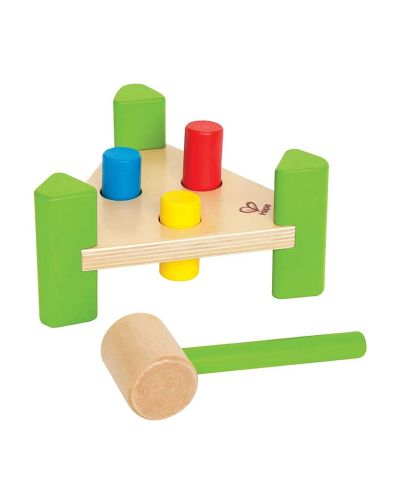 Дървена играчка Hape - Игра с чукче и фигури - 1