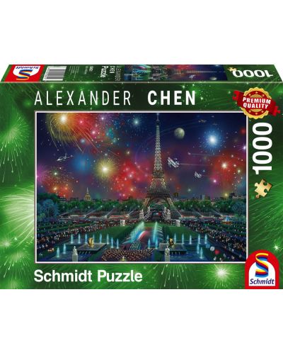 Пъзел Schmidt от 1000 части - Фойерверки над Айфеловата кула, Александър Чен - 1