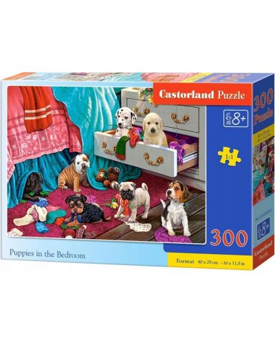 Пъзел Castorland от 300 части - Кученца в спалнята - 1