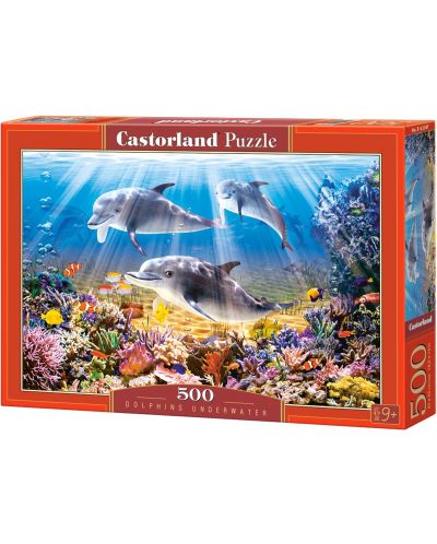 Пъзел Castorland от 500 части - Делфини под водата - 1
