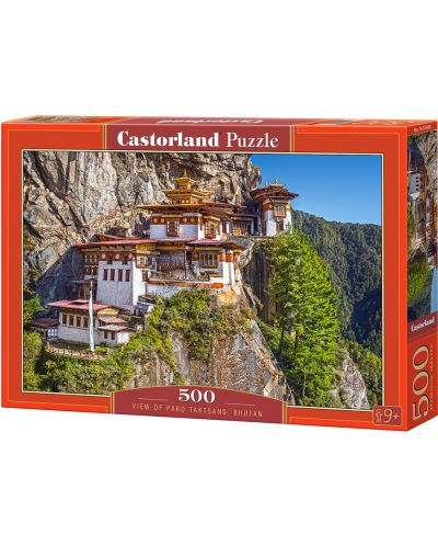 Пъзел Castorland от 500 части - Гледка от Паро Такцанг, Бутан - 1