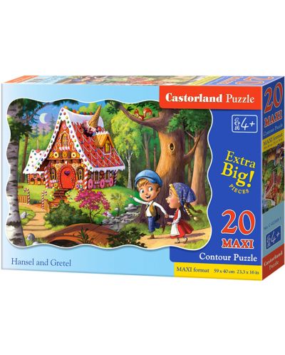 Пъзел Castorland от 20 XXL части - Хензел и Гретел виждат къщичката от захар