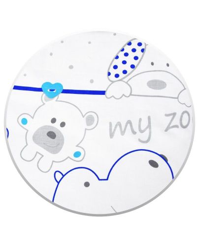 Спален комплект от 3 части за бебешко креватче EKO - My Zoo, син
