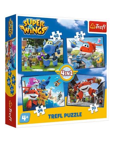 Пъзел Trefl 4 в 1 - Super Wings, Чудесен екип