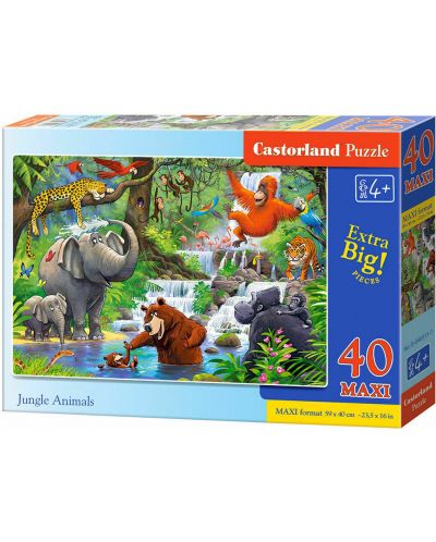 Пъзел Castorland от 40 XXL части - Животни в джунглата - 1