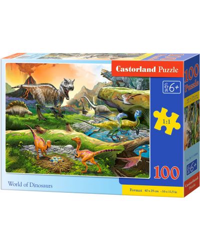 Пъзел Castorland от 100 части - Светът на динозаврите - 1