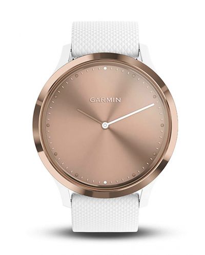 Смарт часовник Garmin - Vívomove HR Sport, 43mm, златист/бял - 2