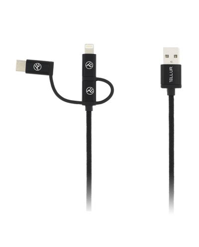 Зарядни устройства Tellur - Travel Charge Kit 3 в 1, USB-A, 30W, черни - 4