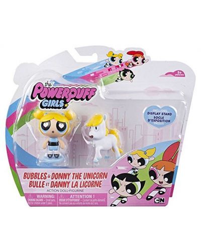 Комплект от две екшън фигури Spin Master, Powerpuff Girls – Bubbles с еднорога Donny - 1