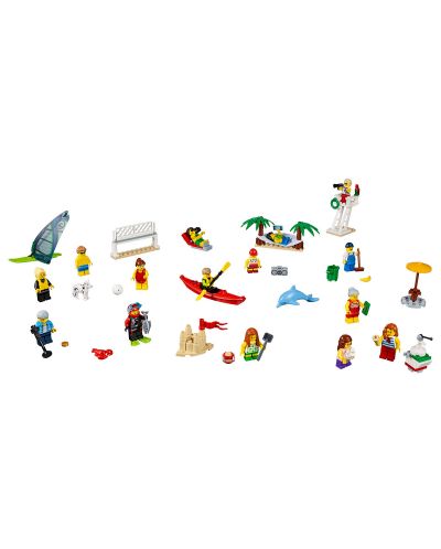 Комплект с мини фигури Lego City – Забавление на плажа (60153) - 2