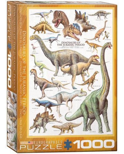 Пъзел Eurographics от 1000 части – Юрски динозаври - 1