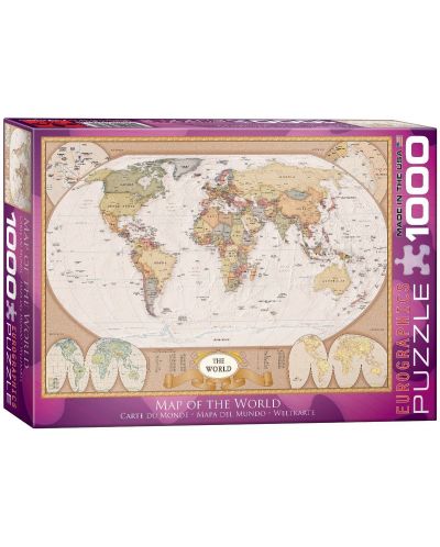 Пъзел Eurographics от 1000 части – Световна карта - 1