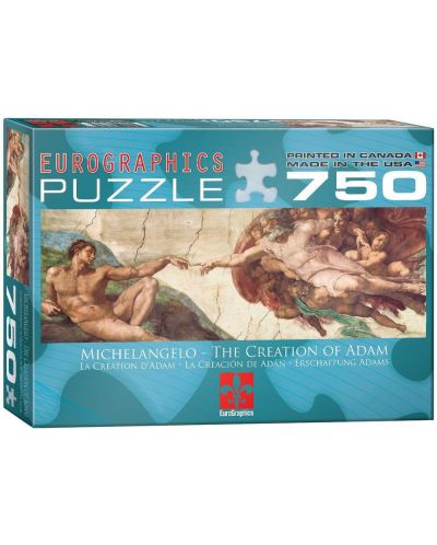 Панорамен пъзел Eurographics от 750 части – Създаването на Адам, Микеланджело - 1