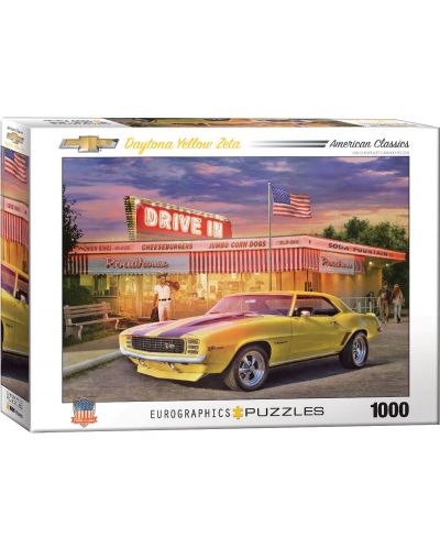 Пъзел Eurographics от 1000 части - Жълт Chevrolet Daytona Zeta - 1