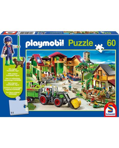 Пъзел Schmidt от 60 части - Фермата на Playmobil - 1