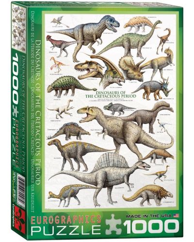 Пъзел Eurographics от 1000 части – Мезозойски динозаври - 1