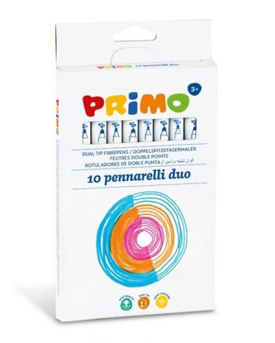 Двувърхи флумастери Primo - 10 цвята - 1