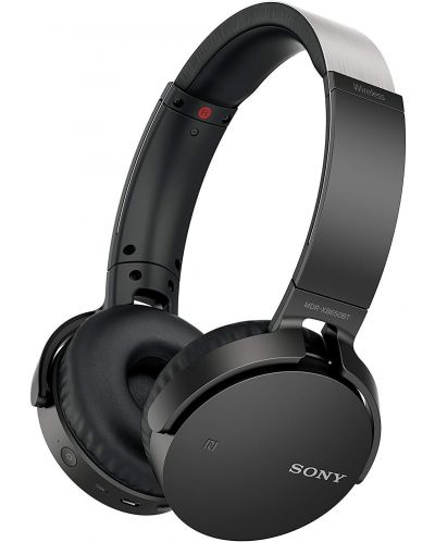 Безжични слушалки Sony - MDR-XB650BT, черни - 1