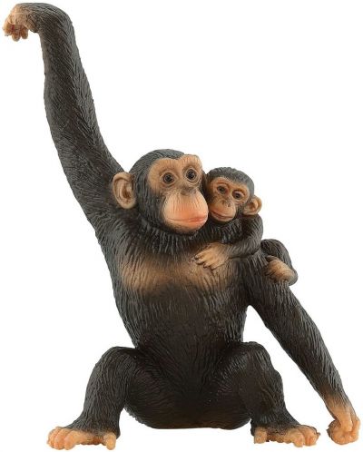 Фигурка Bullyland Animal World - Шимпанзе с бебе - 1
