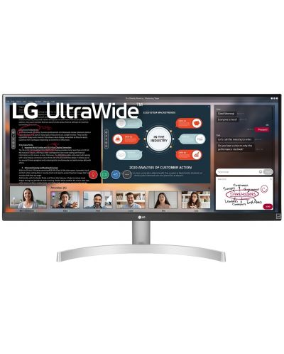 Монитор LG - 29WN600-W, 29" UltraWide, 2560x1080, бял - 1
