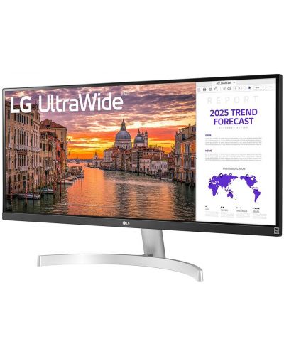 Монитор LG - 29WN600-W, 29" UltraWide, 2560x1080, бял - 2